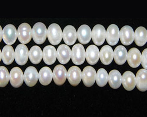16 inches 6-7mm A White Round Freshwater Pearls Loose Strand