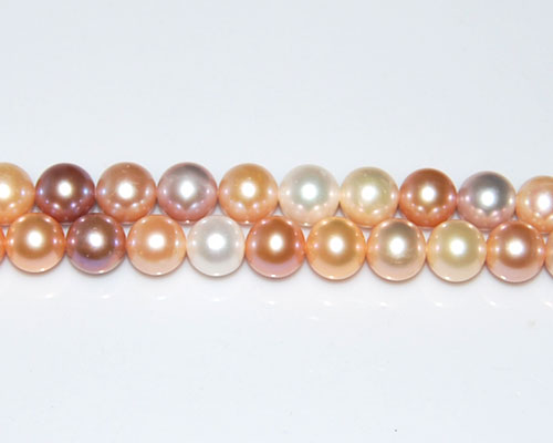 16 inches 9-10mm AAA Natural Round Multicolor Pearls Loose Strand