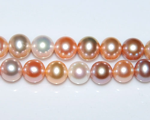 16 inches 11-12mm AAA Natural Round Multicolor Pearls Loose Strand