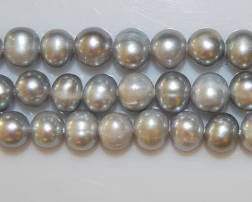 16 inches A 8-9mm Gray Round Freshwater Pearls Loose Strand