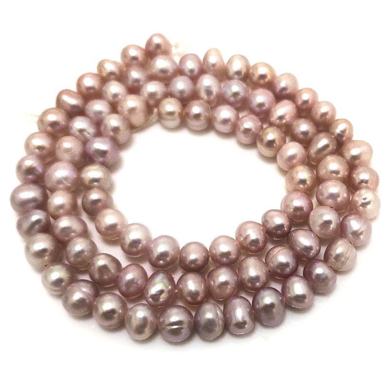 16 inches 5-6mm A+ Natural Lavender Potato Freshwater Pearls Loose Strand