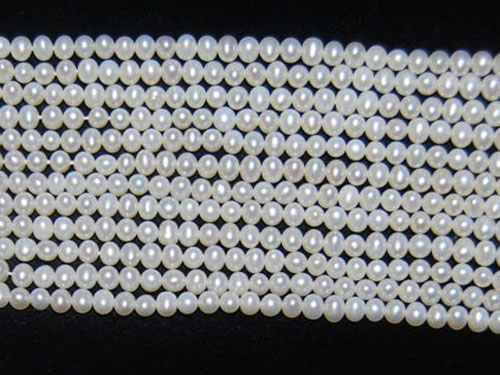 16 inches 2-3mm Potato Shape White Freshwater Pearls Loose Strand