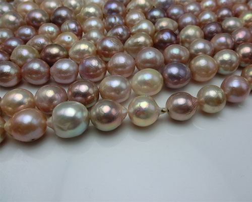 16 inches 12-15mm High Luster Multicolor Large Baroque Pearls Loose Strand