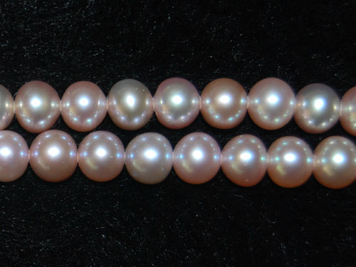 16 inches 6-7mm AA High Luster Natural Lavender Round Freshwater Pearls Loose Strand