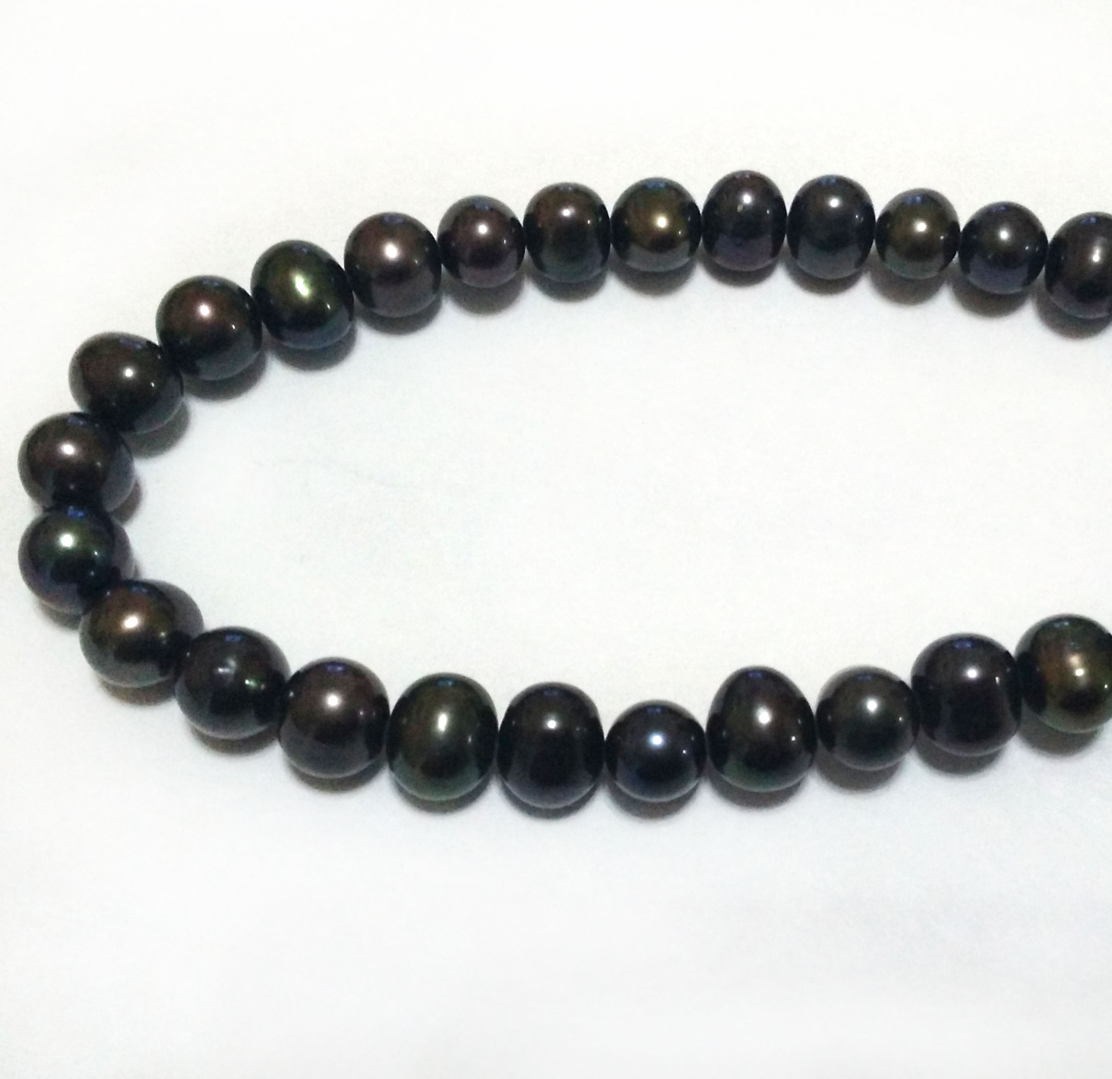 16 inches 8-9mm A+ Black Potato Shaped Pearls Loose Strand
