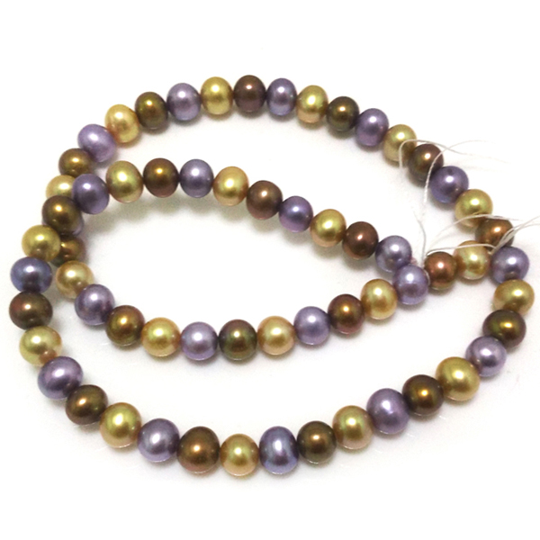 16 inches AA+ 7-8mm High Luster Multicolor Pearls Loose Strand