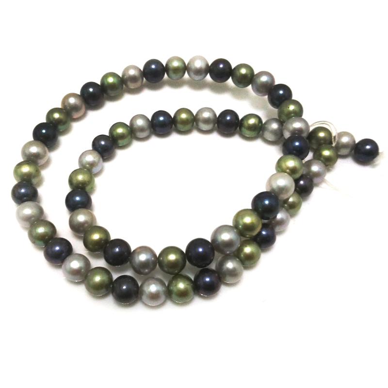 16 inches 7-8mm AA+ High Luster Multicolor Freshwater Pearls Loose Strand