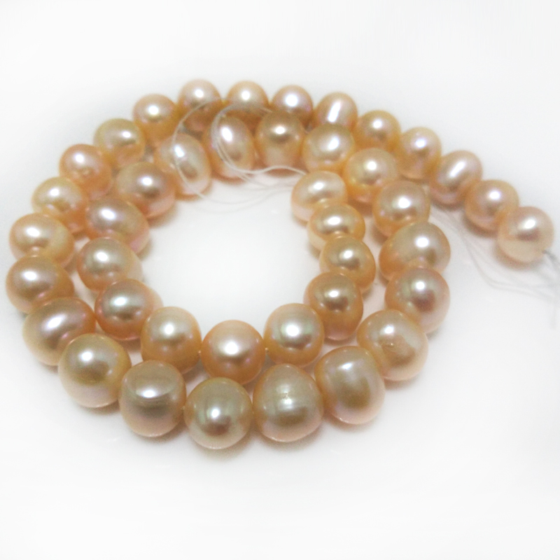 16 inches 10-11mm A+ Natural Pink Round Pearls Loose Strand