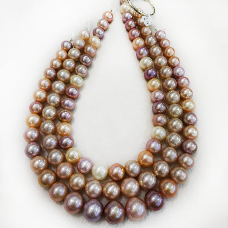 12-15mm AA+ Multicolor Nucleated Edison Large Pearls Loose Strand