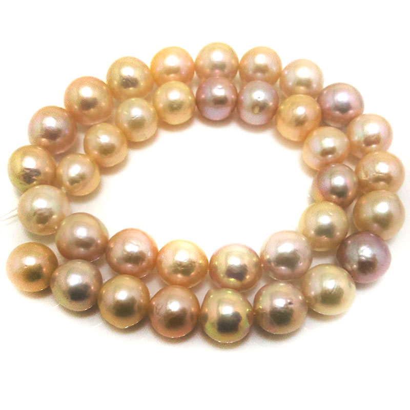 16 inches 11-13mm AAA High Luster Natural Multicolor Edison Pearls Loose Strand