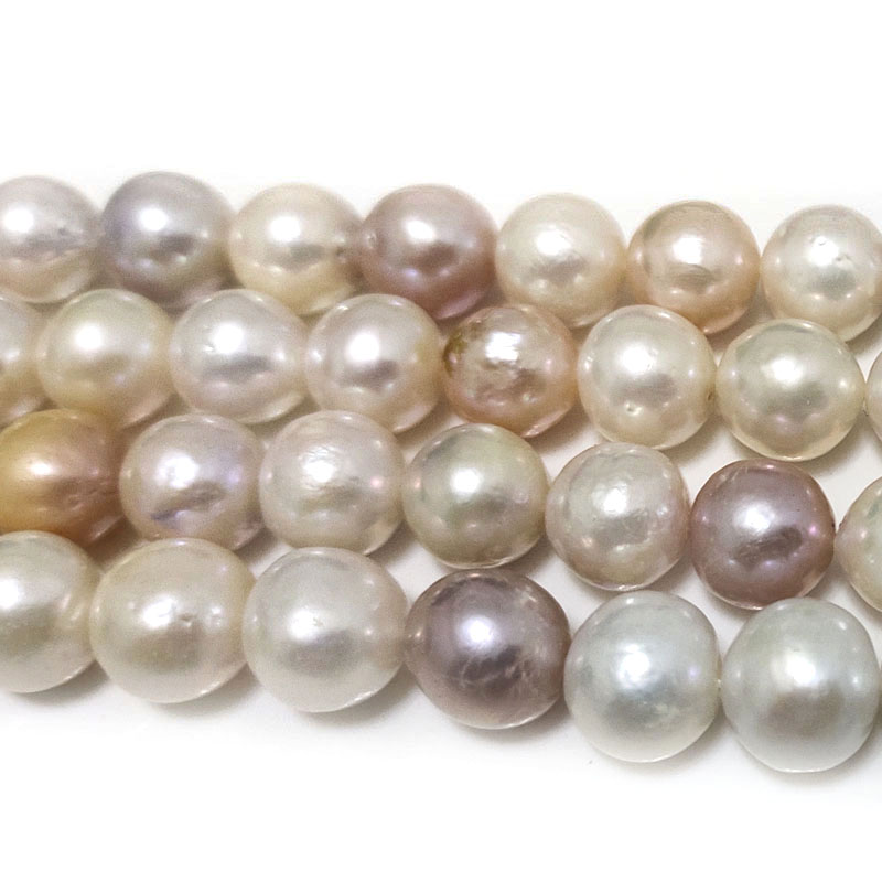 16 inches 11-12mm AA Round Multicolor Edison Pearls Loose Strand