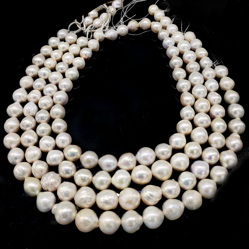 16 inches 11-14mm White Large Round Edison Pearls Loose Strand