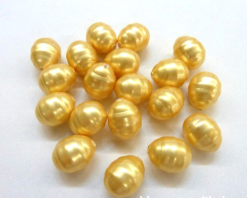 13*15 mm Half Drilled Golden Baroque Shell Pearls