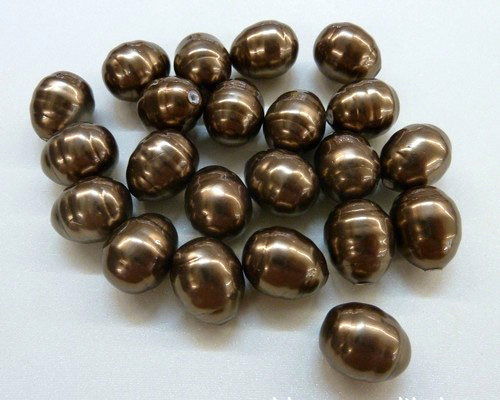13*15 mm Half Drilled Coffee Baroque Shell Pearls