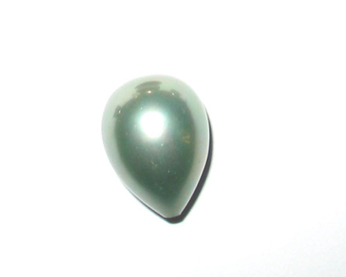 12x16mm Light Green Half Hole Raindrop Shell Pearl Beads