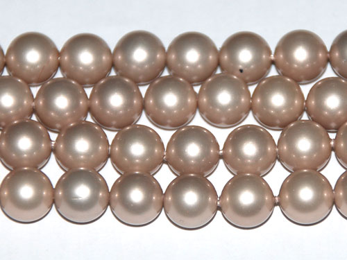 16 Inches Linen Round Shell Pearls Loose Strand