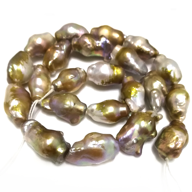 16 inches 12-25mm Natural Lavender Rice Shaped Baroque Pearls Loose Strand