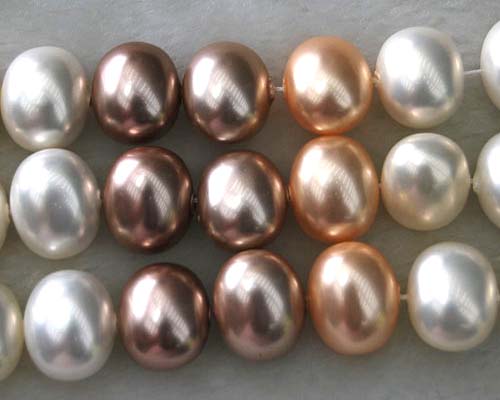 16 inches 16-20mm Egg Shaped Multicolor Shell Pearls Loose Strand