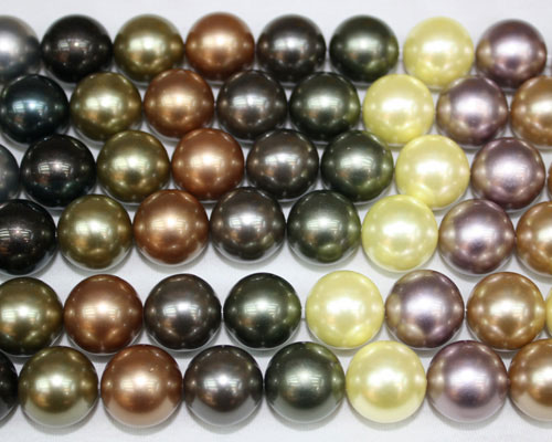 16 inches 16mm Round Multicolor Shell Pearls Loose Strand