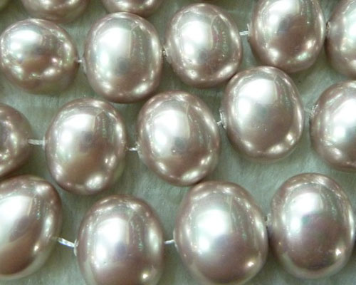 16 inches 16*20mm Center Drill Ege Shiny Linen Shell Pearls Loose Strand