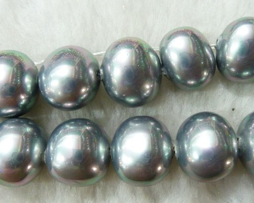 16 inches 16*20mm Center Drill Silver Ege Shell Pearls Loose Strand