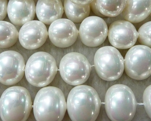 16 inches 16*20mm Center Drill Ege Shiny White Shell Pearls Loose Strand