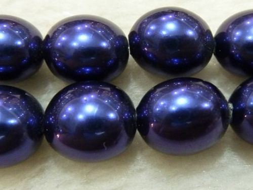 16 inches 13*15 mm Oval Purple Shell Pearls Loose Strand