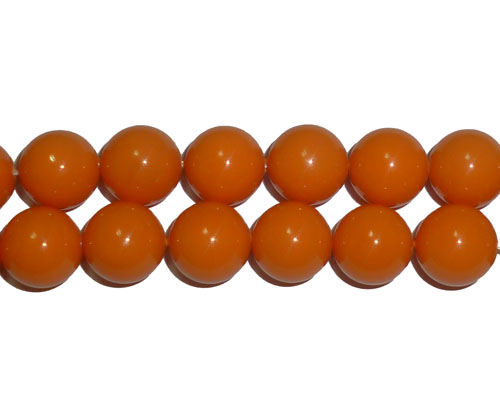 16 inches Orange Round Shell Pearls Loose Strand