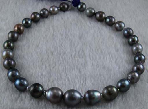 16 inches 11-13mm Silver Grey Genuine Baroque Tahitian Pearls Loose Strand