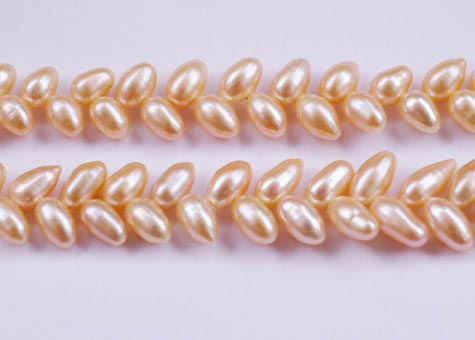 16 inches 7-8mm Pink Raindrop Pearls Loose Strand