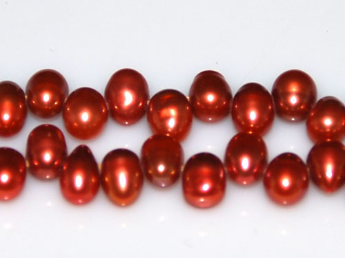 16 inches 5-6mm Red Wheat Dancing Pearls Loose Strand
