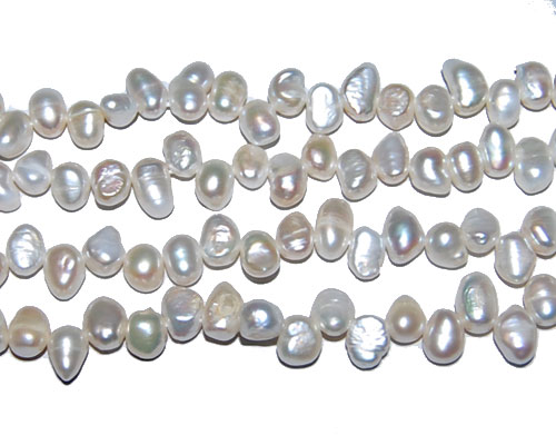 16 inches 6-7mm White Side Drilled Dancing Pearls Loose Strand