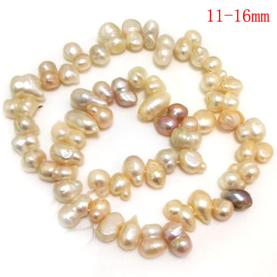 16 inches 11-16mm Side Drilled Peanut Shaped Dancing Pearls Loose Strand