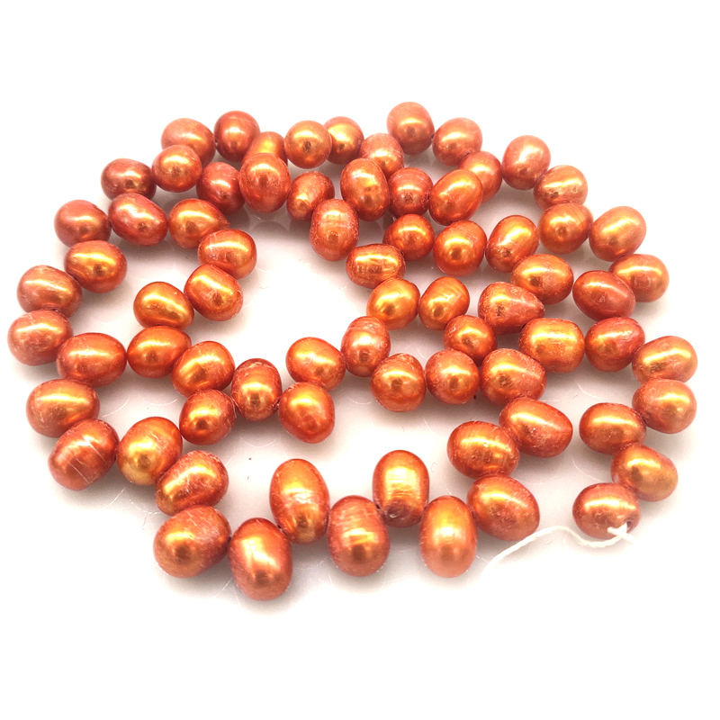 16 inches 6-7mm Copper Side Drilled Natural Dancing Pearls Loose Strand