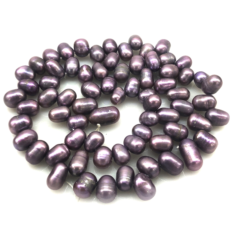 16 inches 6-7mm Violet Natural Side Drilled Dancing Pearls Loose Strand