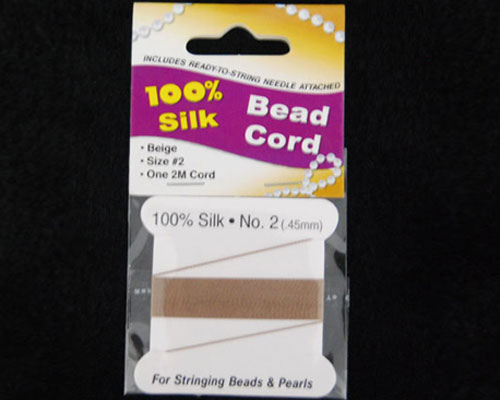 0.7mm 100% Natural Silk Beading Cord with Needle Attached