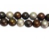 16 inches 10-11mm AA Multicolor Round Freshwater Pearl Loose Strand