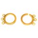 Wholesale 18 mm Three Rows Gold Plated Circle 925 Silver Clasp