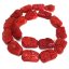 16 inches 18x25mm Red Flat Flower Carved Natural Coral Beads Loose Strand