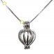 16 inches Alloy Silver Color Chain with 12*20 mm Cage Pendant