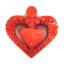 30x35mm Salmon Double Love Heart Shaped Carved Coral Charm Pendent