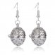 CP0037 Rhodium Plated Egg Shaped Style Cage Hook Earring