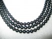 16 inches AAA 7.0-7.5mm Round Black Akoya Pearls Loose Strand