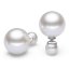 White Round Double Sided Shell Pearl Sterling Silver Earring