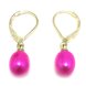 7-8mm Hot Pink Natural Drop Pearl Leverback Earring,Sold by Pair