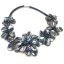 18 inches Natural Leather Seven Black Shell Flower Necklace
