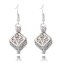 CP0030 Rhodium Plated Square Style Cage Hook Earring