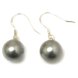 Wholesale 10-11mm Shiny Silver Round Shell Pearl 925 Silver Earring