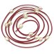 62 inches 9-10mm Natural White Rice Pearl Red Leather Necklace