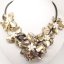 18 inches Natural Leather Five Coffee Shell Flower Necklace